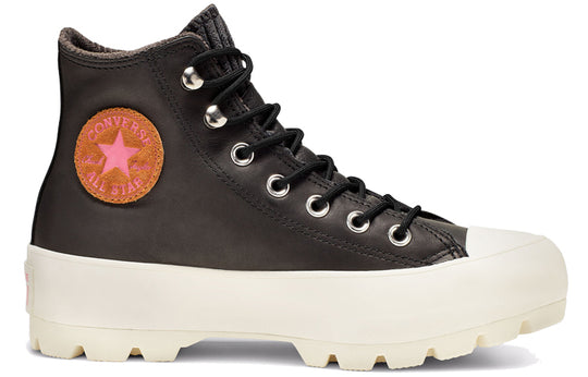 (WMNS) Converse Chuck Taylor All Star Lugged Waterproof Leather High Top Thick Sole Black White 565006C