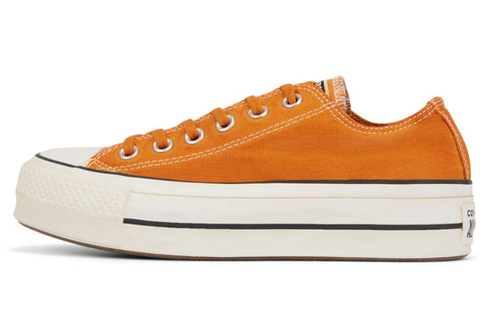 (WMNS) Converse Italian Crafted Dye Chuck Taylor All Star Platform Low Top Thick Sole 'Orange White' 566470C