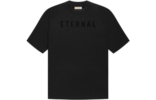 Fear of God Eternal Logo Flocked Crewneck T-Shirt 'Black' FGE50-001AJER-001