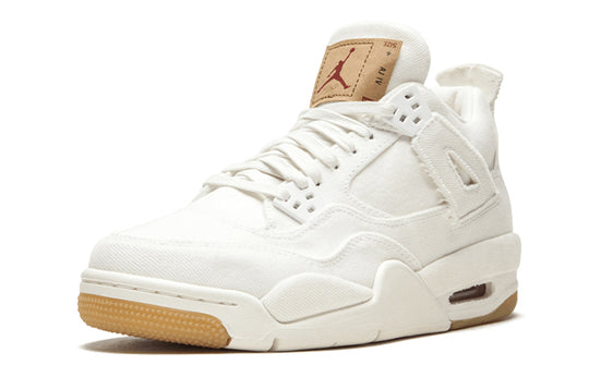 (GS) Levi's x Air Jordan 4 Retro 'White Denim' AQ9103-100 Big Kids Basketball Shoes  -  KICKS CREW