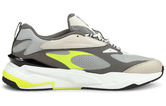 PUMA RS-Fast Neon Running Shoes White/Brown/Yellow 382520-02