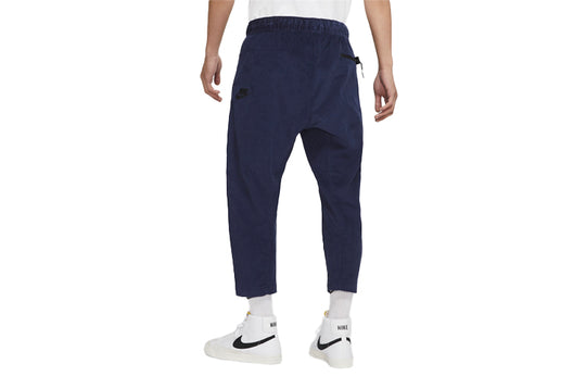 Men's Nike Solid Color Corduroy Cone Cropped Casual Pants/Trousers Navy Blue DO2324-410
