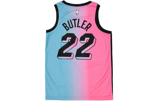 Men's Nike NBA Gradient Basketball SW Fan Edition Miami Heat Jimmy Butler 2 No. 2 'Blue Pink' Jersey CN1741-687