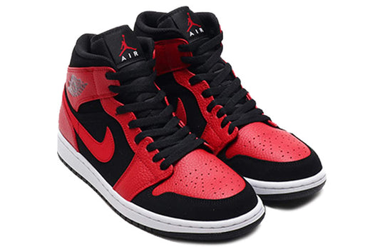 Air Jordan 1 Mid 'Bred' 554724-054 Retro Basketball Shoes  -  KICKS CREW
