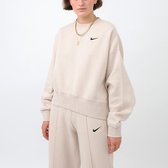 (WMNS) Nike Sportswear Essential Fleece Crew 'Beige' CK0168-140