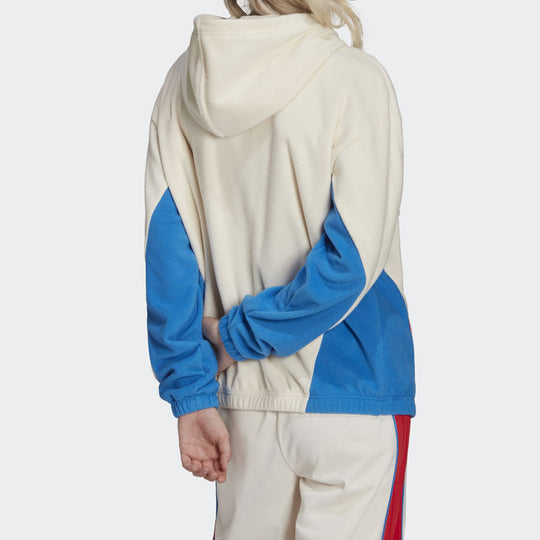 (WMNS) adidas Originals Retro Luxury Fleece Hoodie 'Off-white Red Blue' HL0053