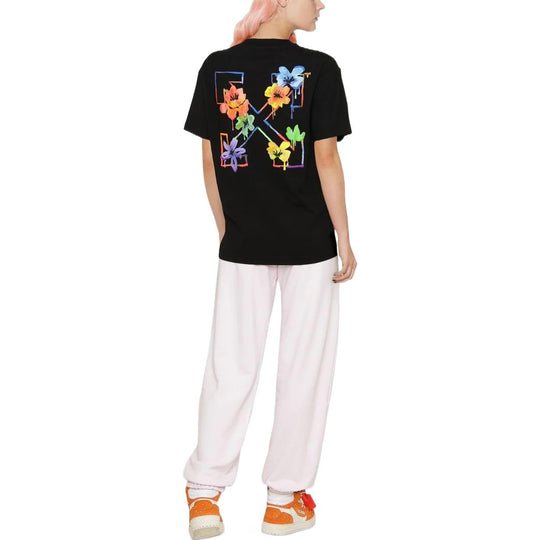 (WMNS) Off-White Floral Arrow Logo Tee 'Black' OWAA089S22JER0051084