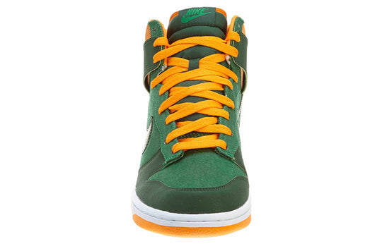 Nike Dunk High Breathable Lightweight Wear-resistant Casual Skateboarding Shoes Green Yellow 317982-303