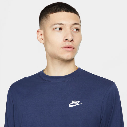 Nike Sportswear Club Long-Sleeve T-Shirt 'Blue' AR5193-410 - KICKS CREW