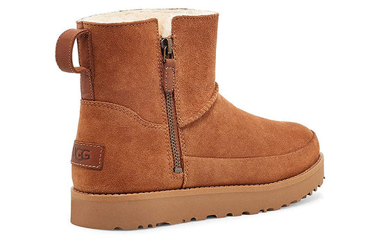 (WMNS) UGG Classic Zip Mini Snow Boots Brown 1116104-CHE