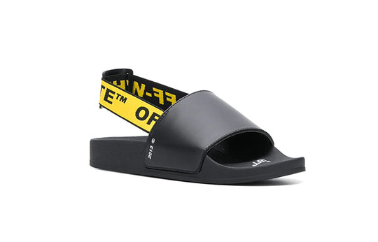 Off-White Character Slippers Fashion Sandals Black Yellow OMIA111R19C220381060