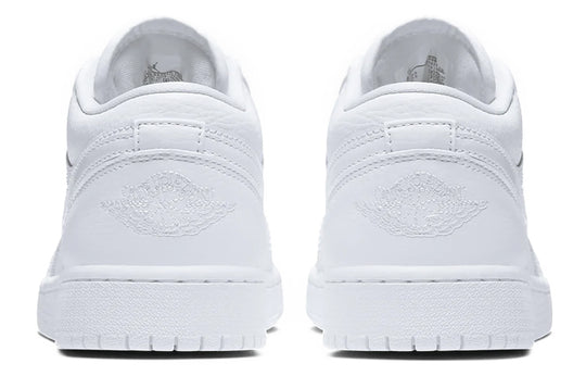 (GS) Air Jordan 1 Low 'Triple White Logo' 553560-126 Big Kids Basketball Shoes  -  KICKS CREW