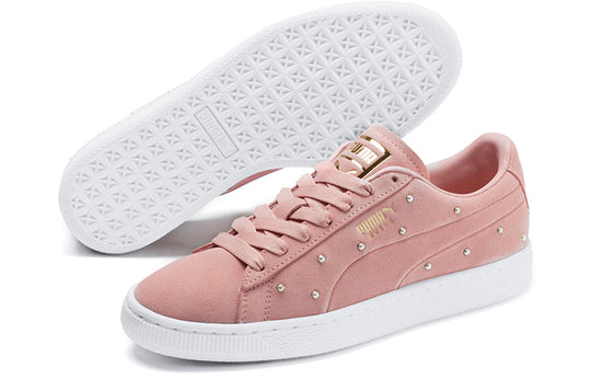 (WMNS) PUMA Pearl Studs Suede Pink/White 369934-02