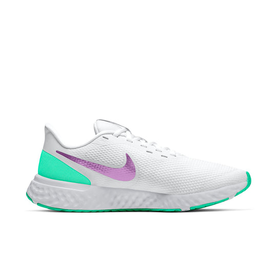 (WMNS) Nike Revolution 5 'White Green Glow Violet' BQ3207-111
