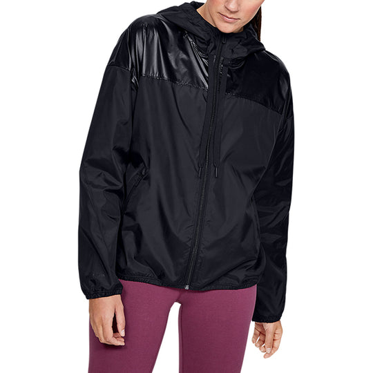 (WMNS) Under Armour Unstoppable Woven Full Zip Jacket 'Black' 1349321-001