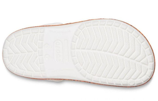 Crocs Crocband Logo Motion Clog Unisex White Orange Sandals 'White Orange' 206381-127