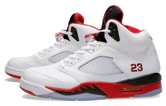 (GS) Air Jordan 5 Retro 'Fire Red Black Tongue' 2013 440888-120 Big Kids Basketball Shoes  -  KICKS CREW