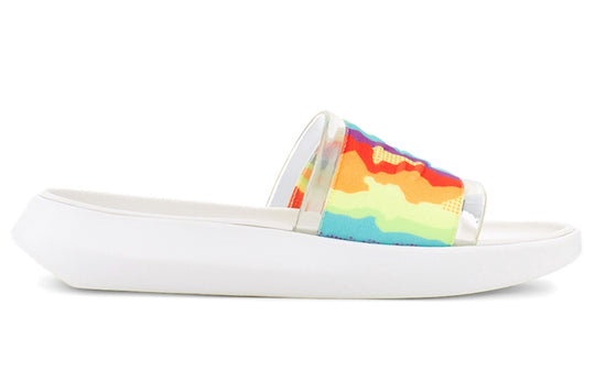 (WMNS) UGG Slide Cali Collage Outdoor Flat Heel Sandals Rainbow Stripe 1120001-RSTR