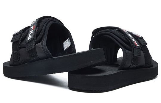 (WMNS) FILA Thick Sole Velcro Black Slippers F62W024502FBK