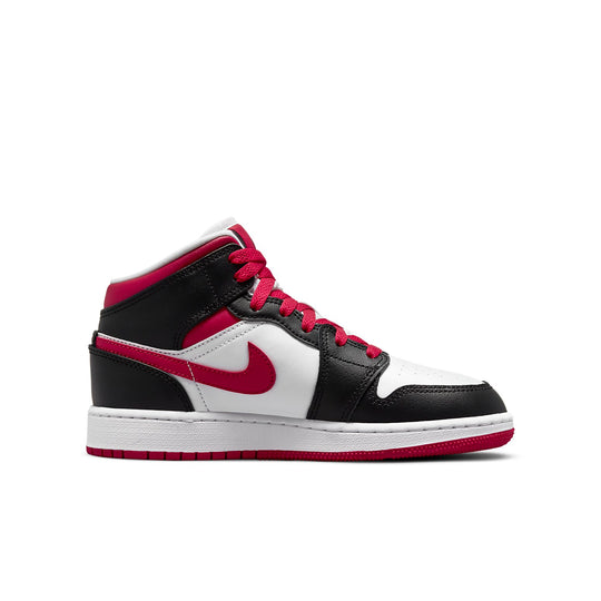 (GS) Air Jordan 1 Mid 'White Very Berry' 554725-016 Big Kids Basketball Shoes  -  KICKS CREW
