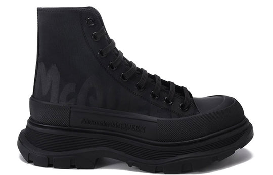 Alexander McQueen Tread Slick Logo Printed Sneakers 'Black' 682420W4RQ21070