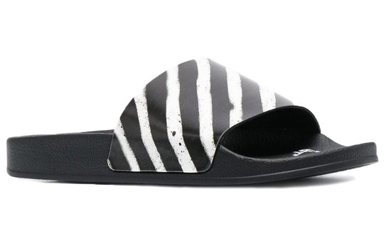 Off-White Industrial Sliders 'Diagonal Stripe - Black White' OMIC001S21MAT0021001