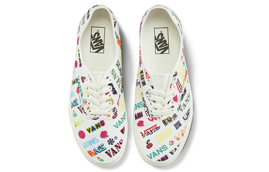 Vans Authentic Breathable Lightweight Low Top Casual Skate Shoes Unisex White Multi-Color VN0A348A3Z2