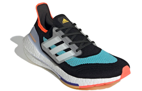 adidas Ultra Boost 21 Running Shoes 'Black White Pulse Aqua' S23867