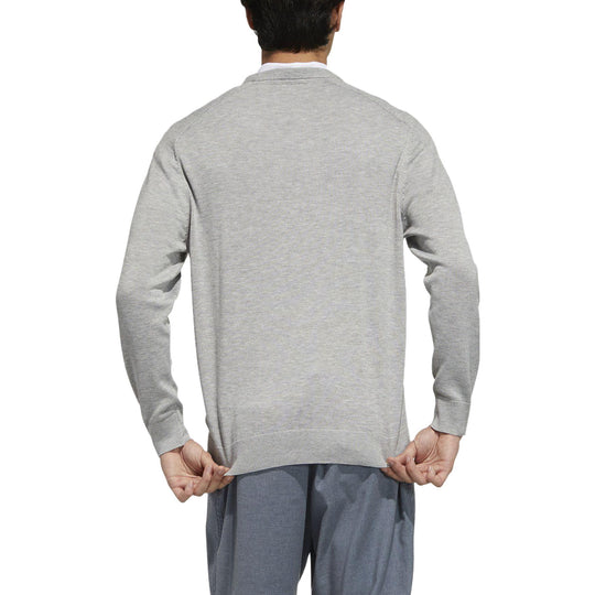 adidas 3-Stripes Long Sleeve Crew Neck Sweater 'Grey' GV1202