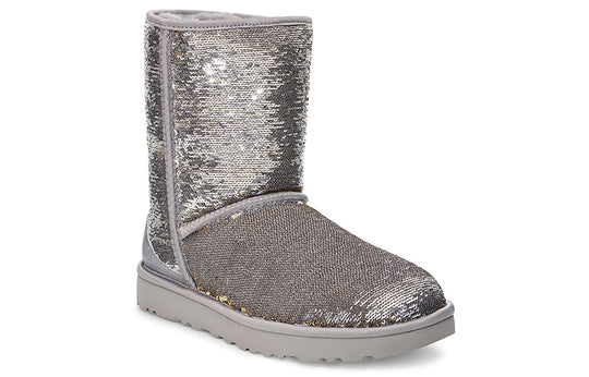 (WMNS) UGG Classic Short Cosmos Sequin Silver 1103796-SGLD