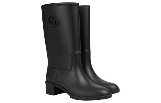 (WMNS) Gucci Double G Rain Boot 'Black Rubber' 762700-J8710-1000