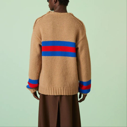 Gucci Wool Mohair Sweater With Web Intarsia 'Camel' 750841-XKDF2-2032