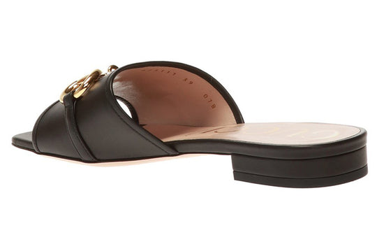 (WMNS) Gucci Cowhide Shoe Black 623111-1RH00-1000