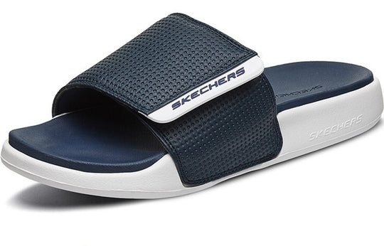 Skechers Soft Sole Cozy Beach Sports Slippers Blue White 51729-NVW