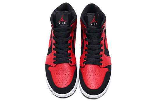 Air Jordan 1 Mid 'Bred' 554724-054 Retro Basketball Shoes  -  KICKS CREW