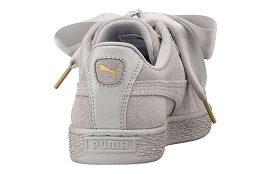 PUMA Suede Heart Satin Low Tops Skateboarding Shoes Unisex Gray 362714-02
