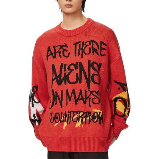 Li-Ning CF Mars Graphic Crew Neck Sweater 'Red' AMBS187-4