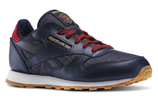 Reebok Classic Leather Dg Non-Slip Wear-Resistant Low Top Shoes/Sneakers Unisex Navy Blue AR2042