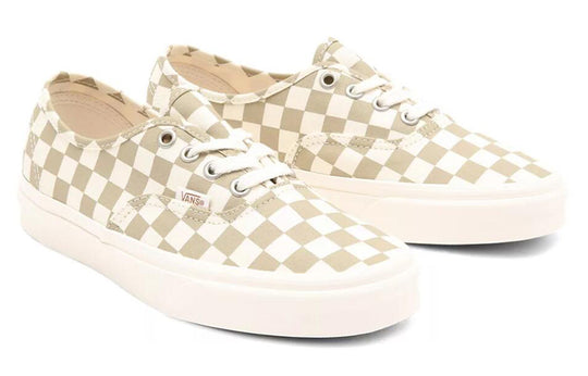 Vans Authentic Wear-Resistant Non-Slip Low Top Casual Skate Shoes White Brown Grid 'White Brown' VN0A5HZS9FO