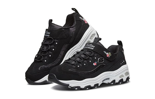 Skechers D'Lites Low-Running Shoes -KIDS Black/White/Slivery 80579L-BLK