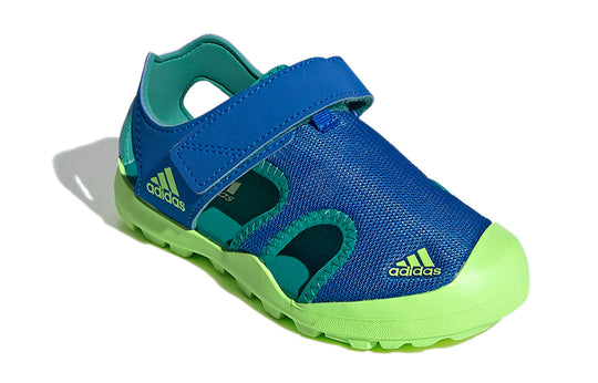(GS) adidas Terrex Captain Toey K Velcro Outdoor Flat Heel Colorblock Sports Blue Green Sandals EF2242