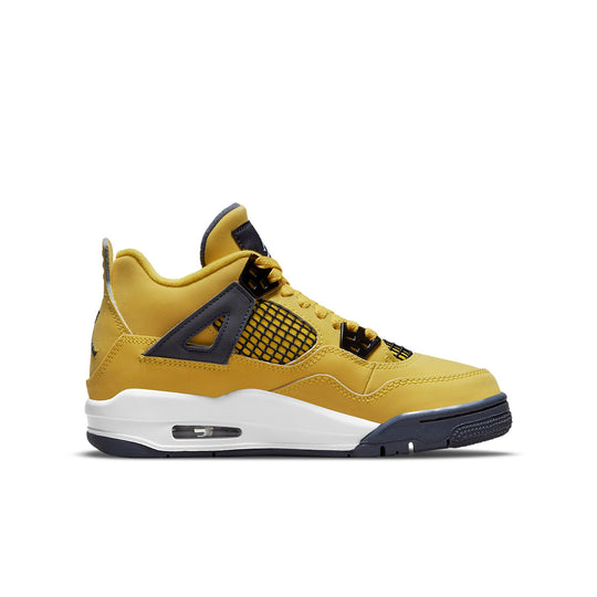 (GS) Air Jordan 4 Retro 'Lightning' 2021 408452-700 Big Kids Basketball Shoes  -  KICKS CREW