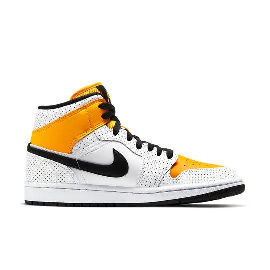 (WMNS) Air Jordan 1 Mid 'Perforated - White University Gold' BQ6472-107 Retro Basketball Shoes  -  KICKS CREW
