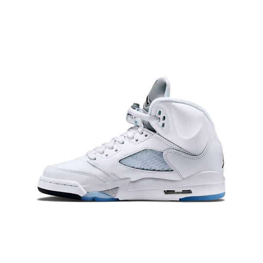 (GS) Air Jordan 5 Retro 'Metallic White' 440888-130 Retro Basketball Shoes  -  KICKS CREW