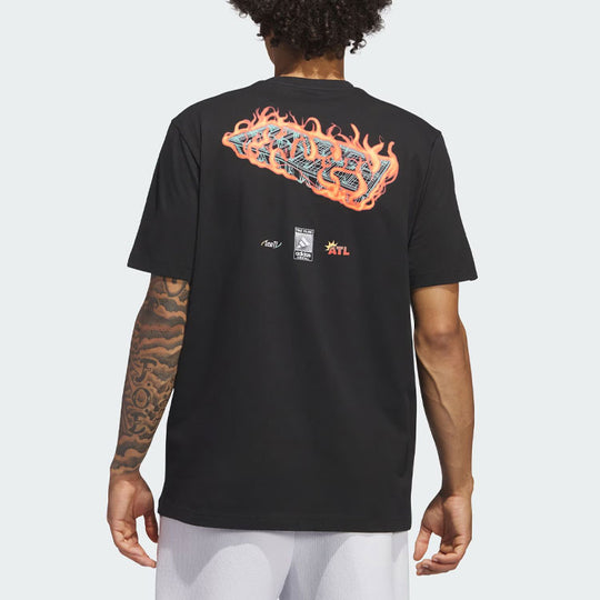 adidas Trae Young Icy Fire Signature T-Shirts 'Black' IM9167