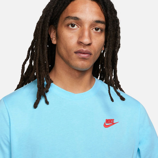 Nike Sportswear Club T-Shirt 'Sky Blue' AR4997-499 - KICKS CREW