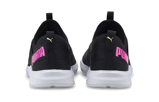(WMNS) PUMA Prowl Slip On Low Top Running Shoes Black/White/Pink 193078-13