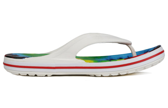Crocs Tie Dye Pattern Flip-Flops Slippers White Unisex 'White' 206358-94S