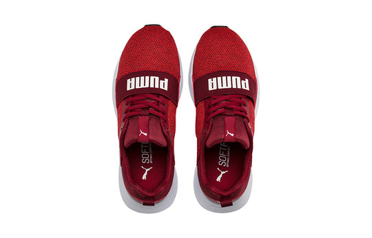 (GS) PUMA Wired Knit Low Top Running Shoes Red/White 367381-07