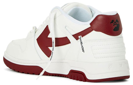 Off-White Out Of Office Leather Sneakers 'White Burgundy' OMIA189S23LEA0010127